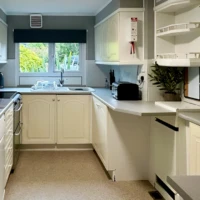 lodge kitchen with appliances